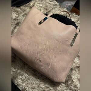 Blush Pink Leather Tote Bag